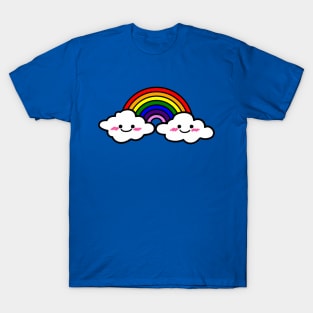 Classic Kawaii Rainbow with Clouds T-Shirt